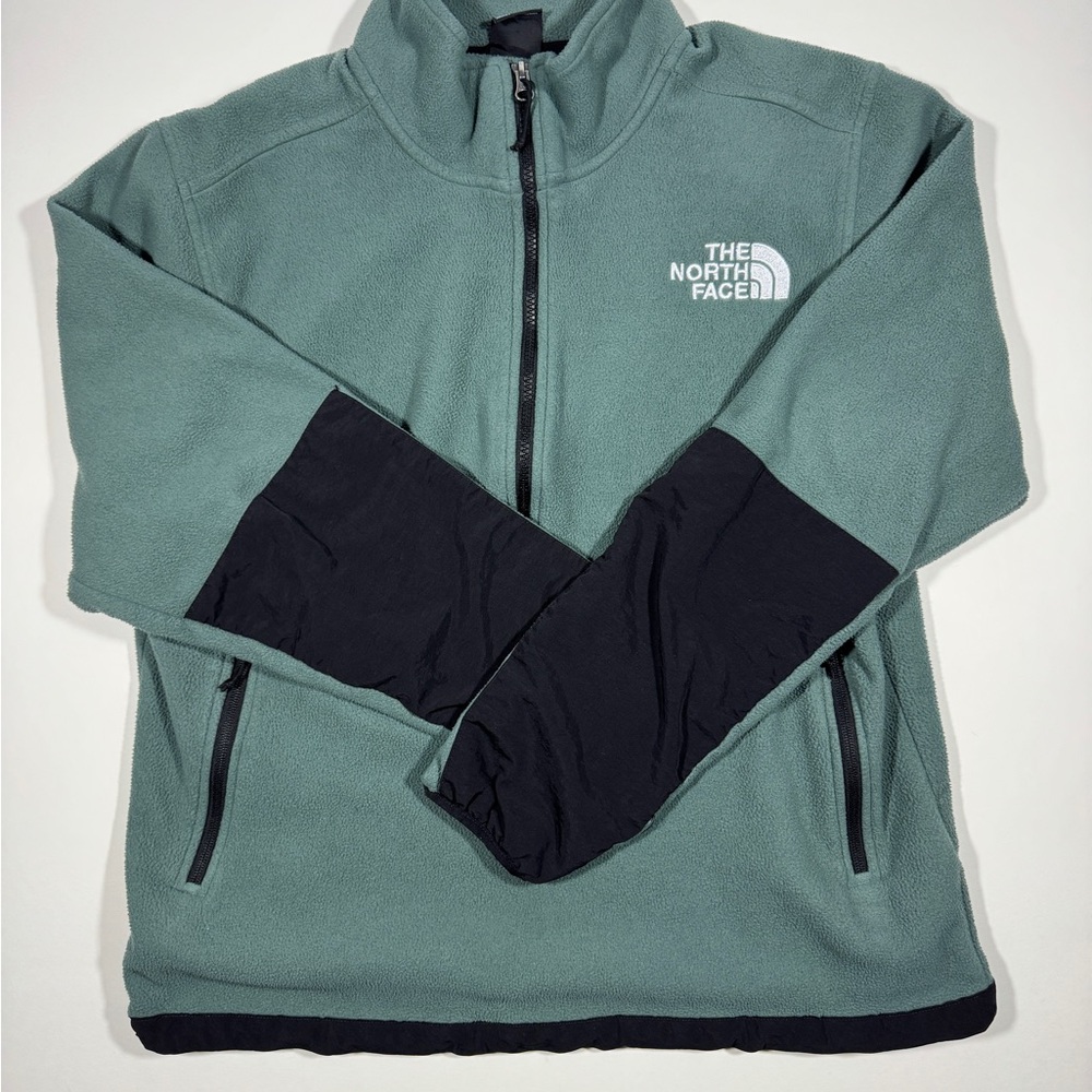 The North Face 1/4 Zip Fleece Pullover Men’s L Green Outdoor Jacket